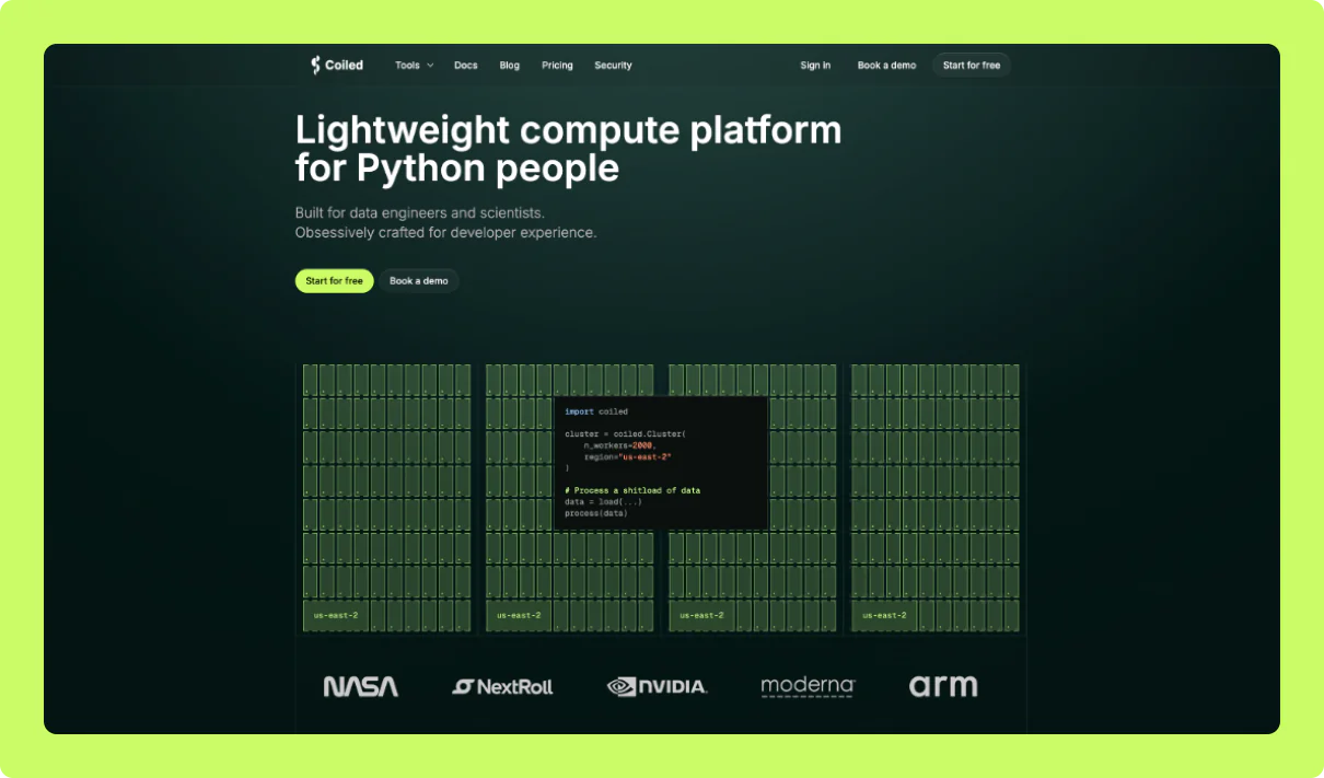 Coiled documentation project - From Webflow to Next.js: Creating a developer-first website for Coiled